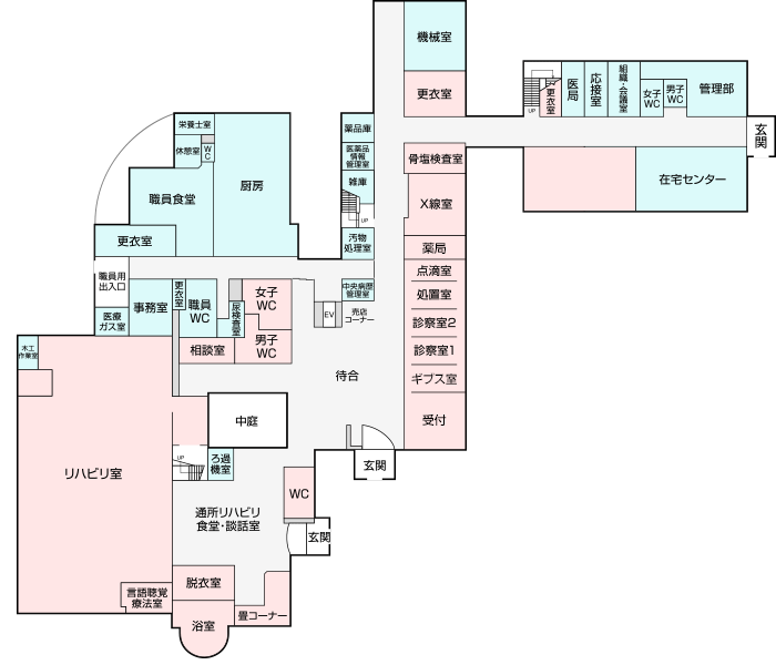 回復期リハビリテーション病棟（1F）　平面図