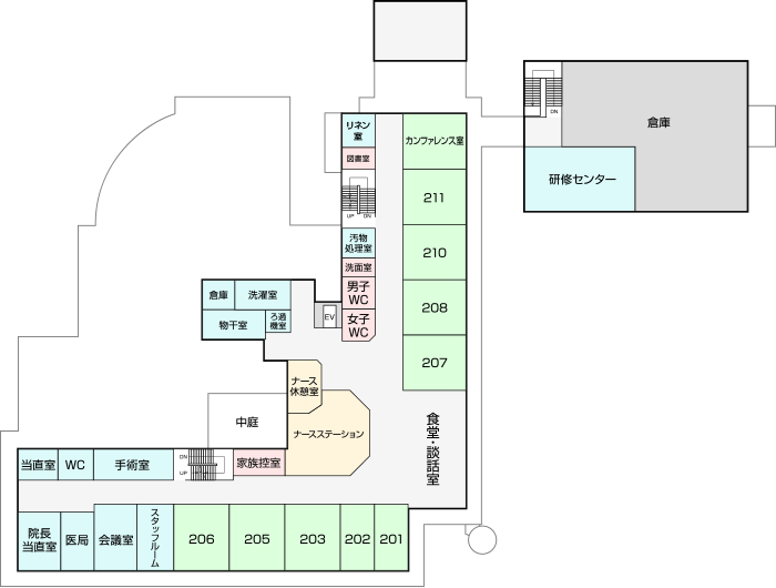 介護病棟（2F）　平面図