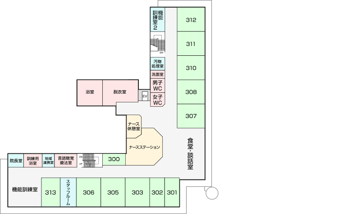 回復期リハビリテーション病棟（3F）　平面図